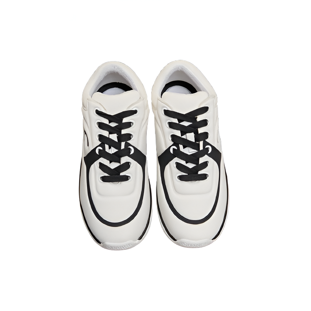 CHANEL Men's Black & White Sneakers