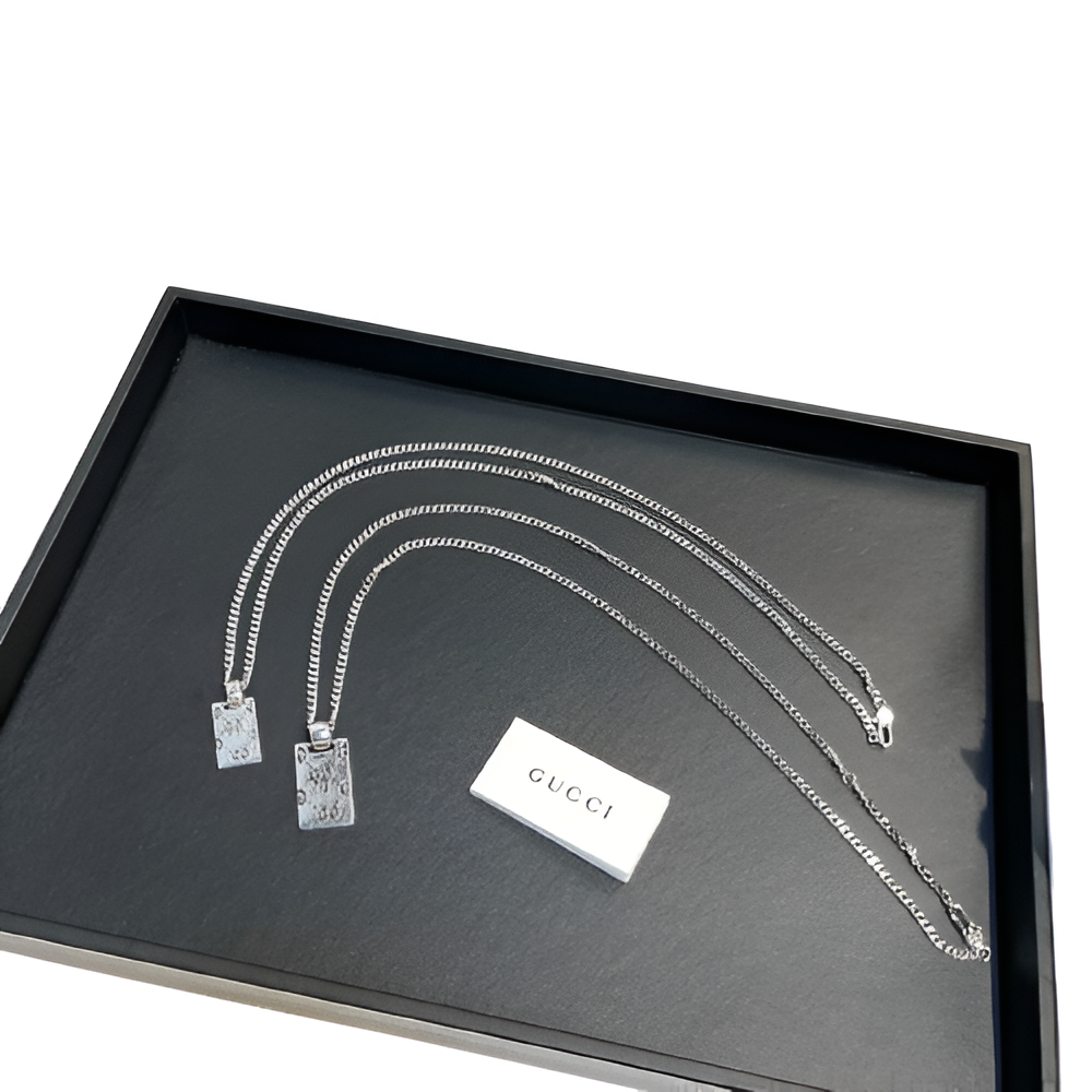 Gucci Silver Pendant Necklace Set