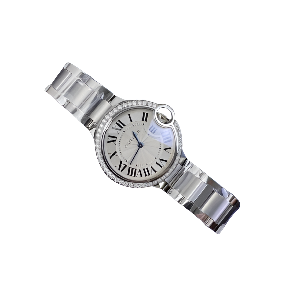 Cartier Ballon Bleu de Cartier Stainless Steel with Diamond Bezel