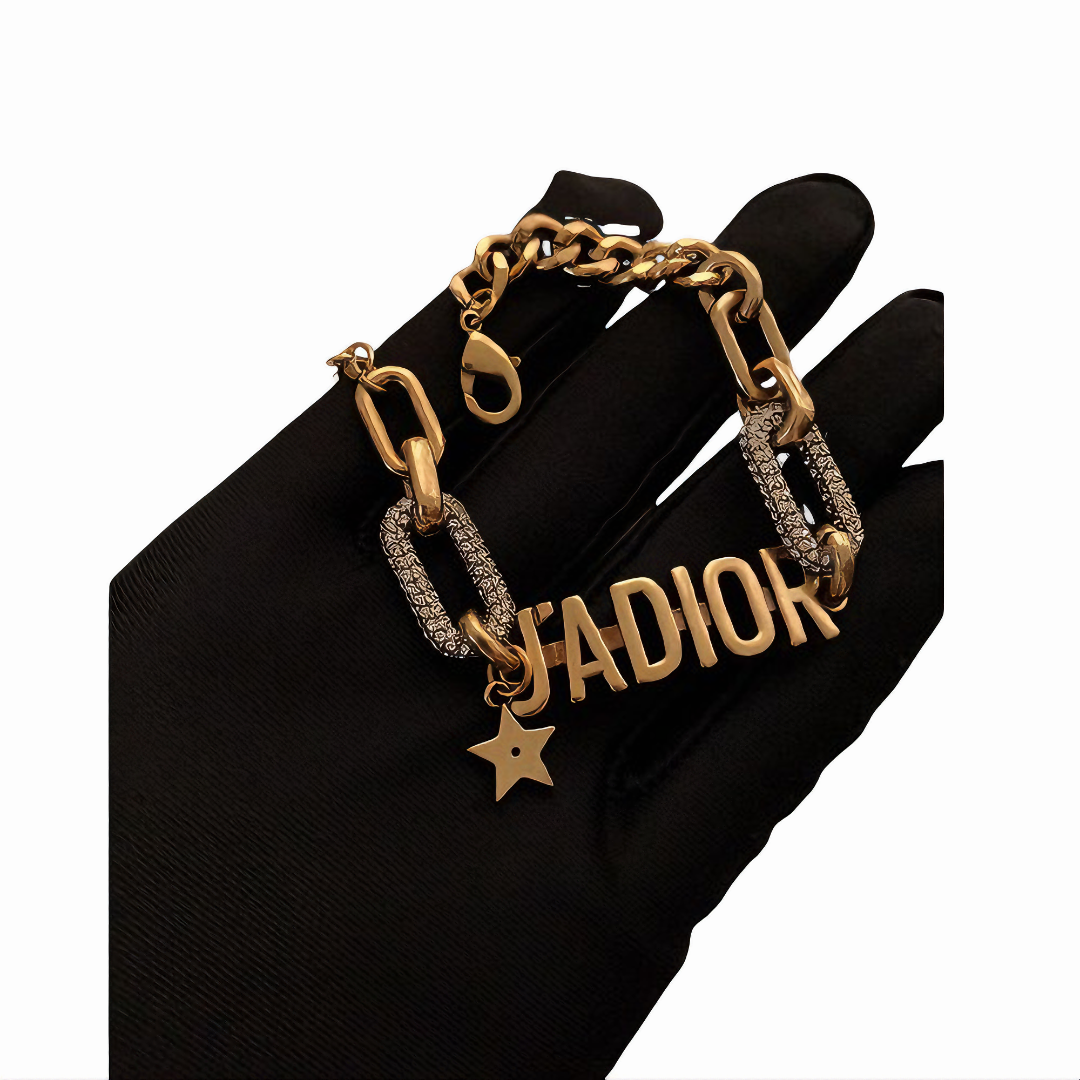 Dior J'ADIOR Gold & Crystal Chain Bracelet