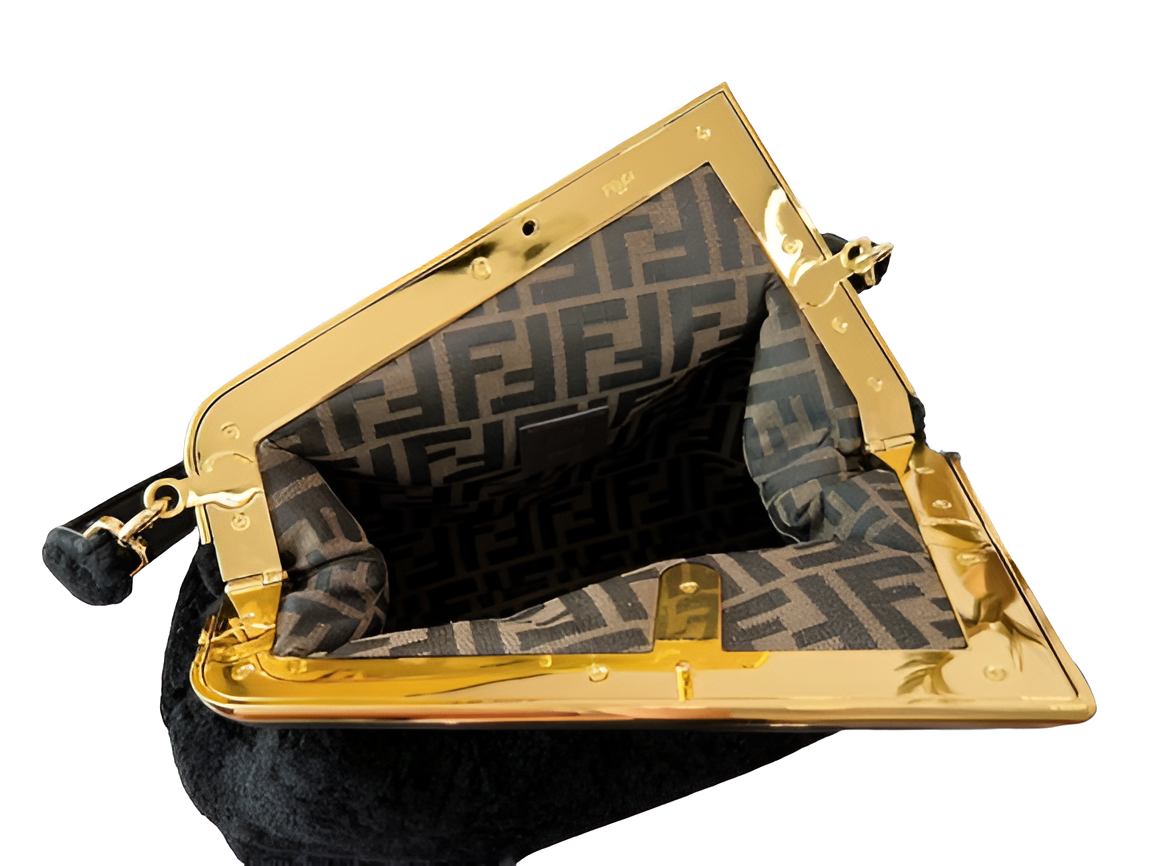 Fendi Black Velvet Tote Bag