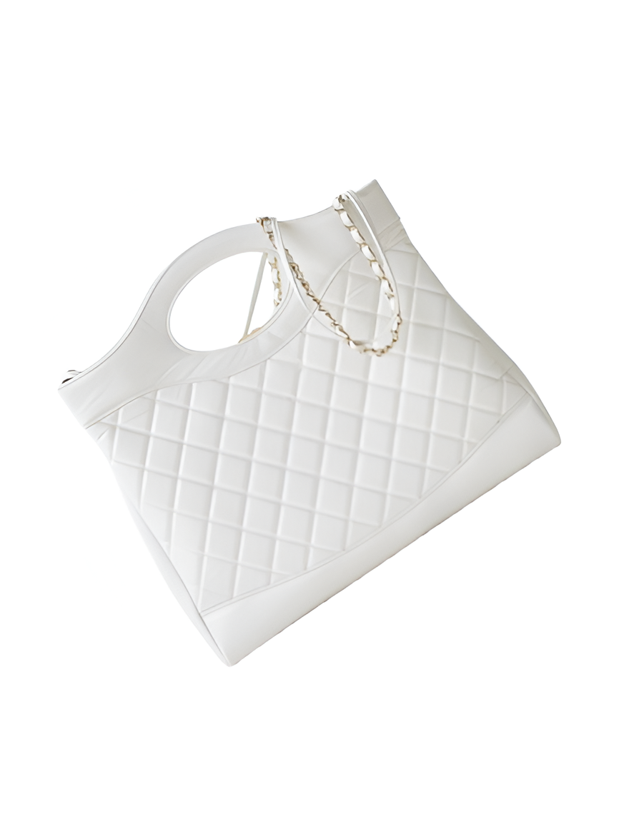 CHANEL Quilted White Handbag