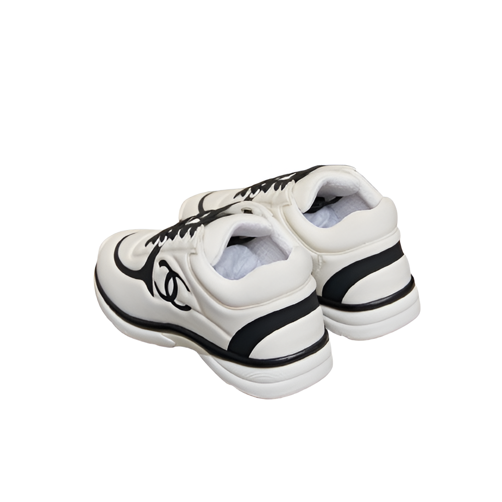 CHANEL Men's Black & White Sneakers