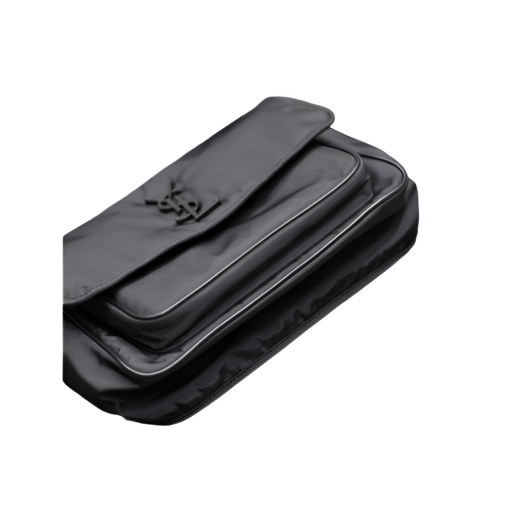 YSL Black Nylon Messenger Bag