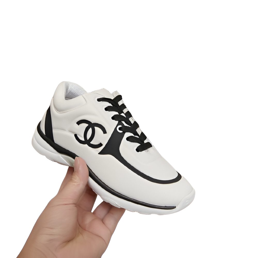 CHANEL Men's Black & White Sneakers