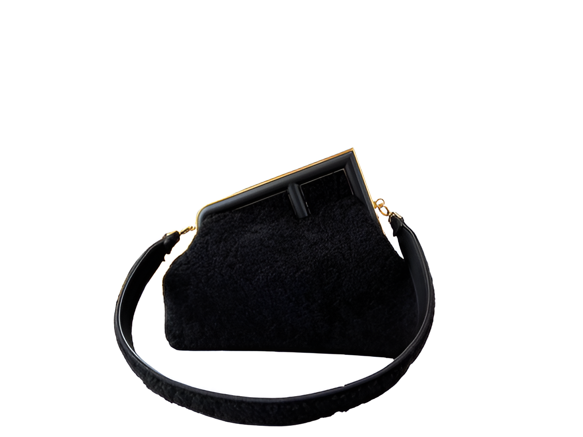 Fendi Black Velvet Tote Bag