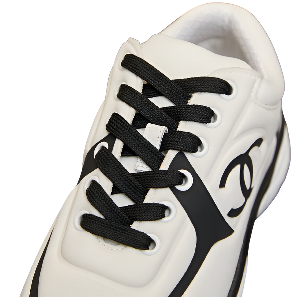 CHANEL Men's Black & White Sneakers