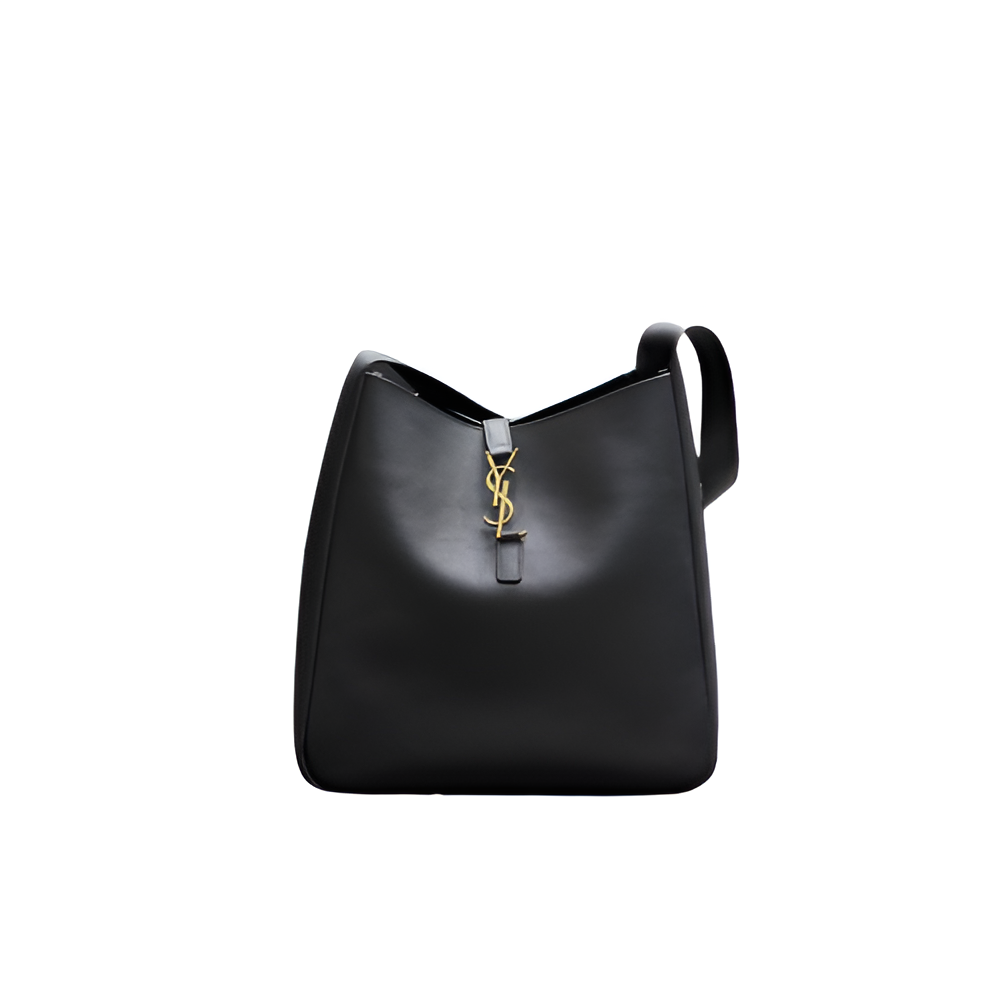 YSL Black Leather Hobo Bag
