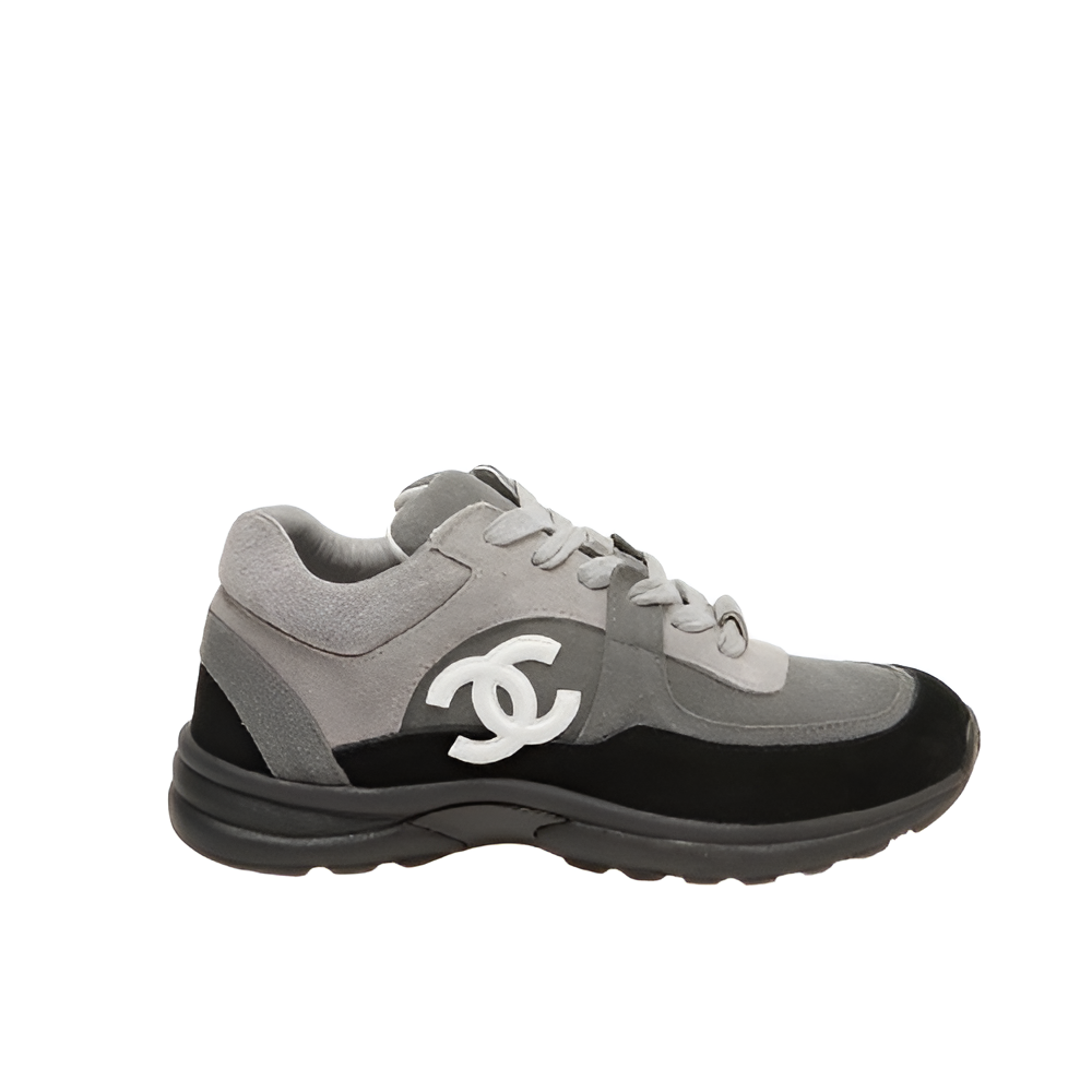 CHANEL Men's Gray Suede Sneakers