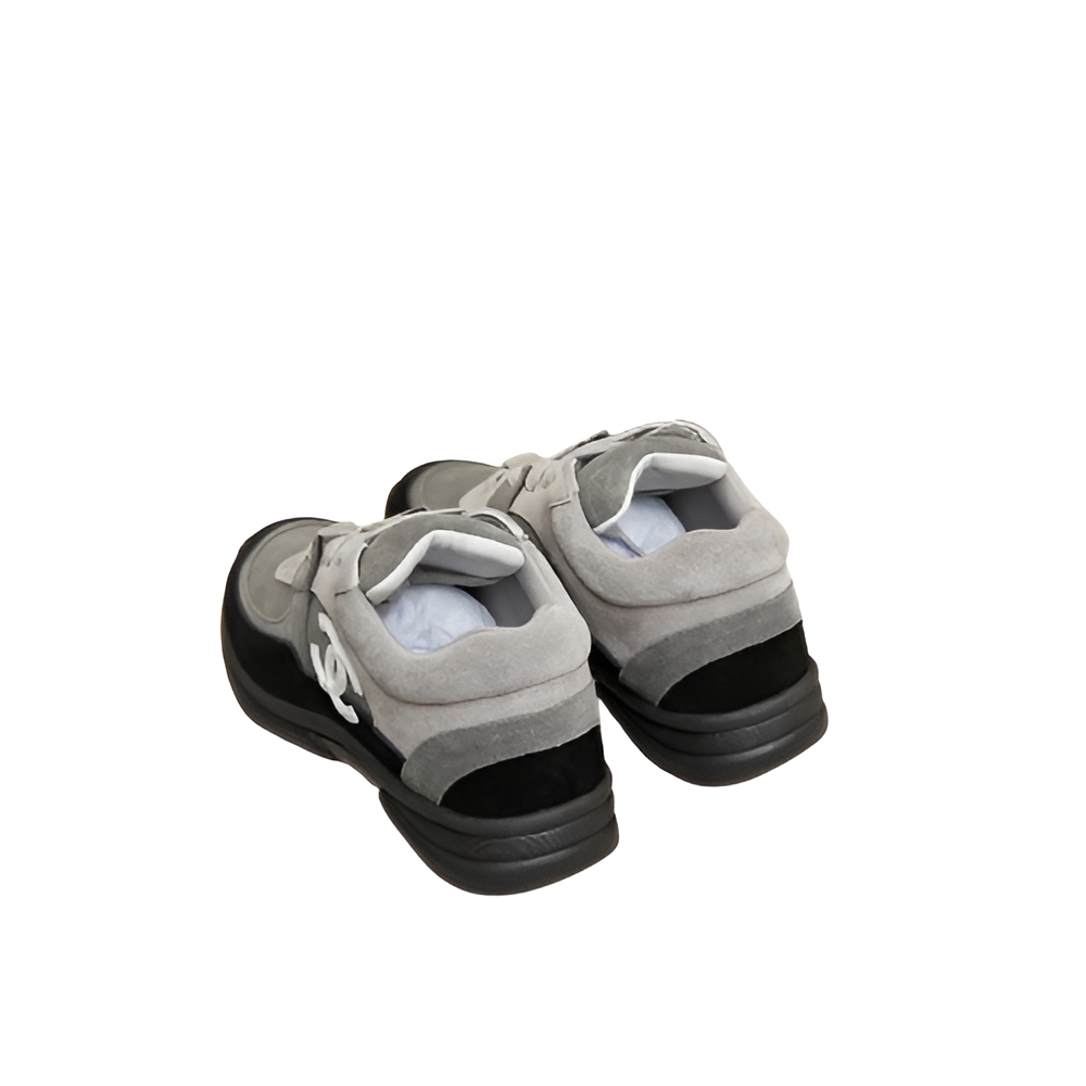 CHANEL Men's Gray Suede Sneakers