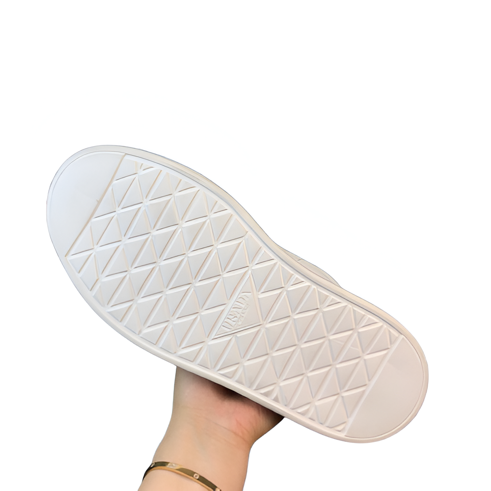 PRADA Men's White & Orange Sneakers