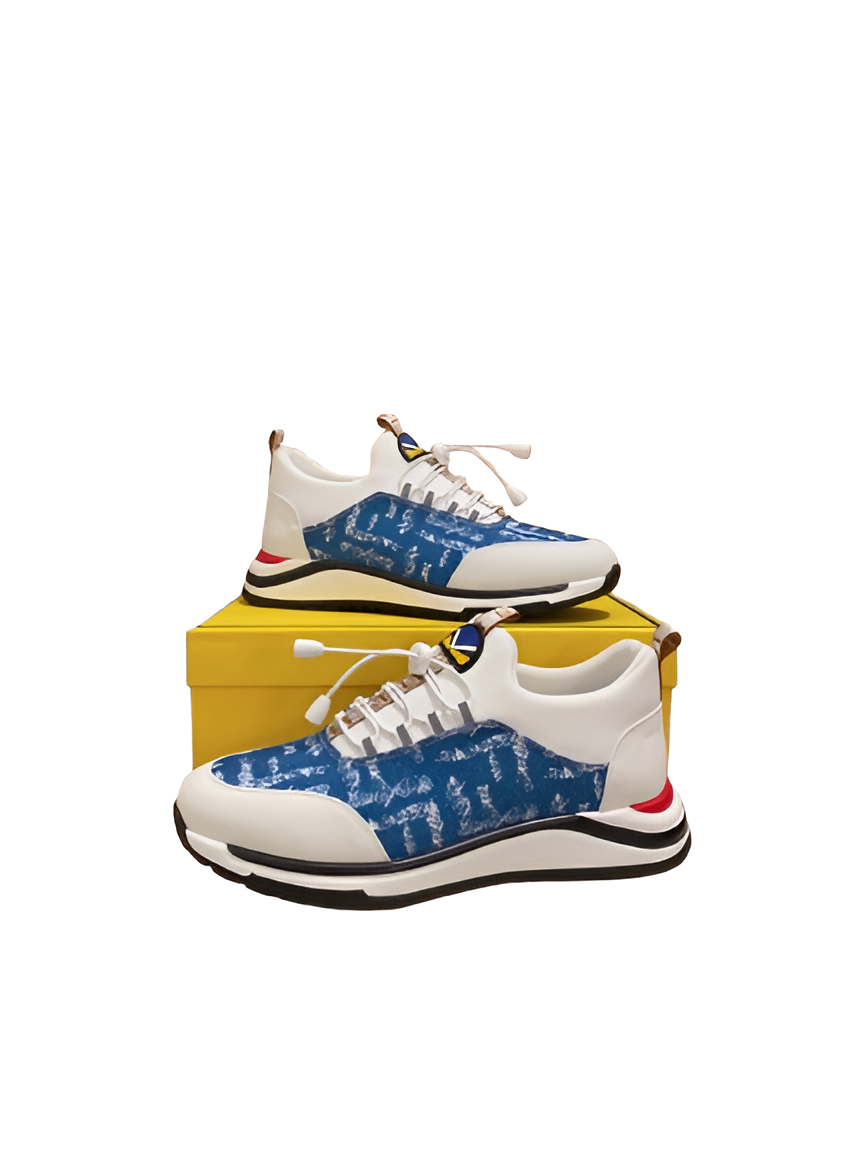 Fendi Men's Blue & White Casual Sneakers