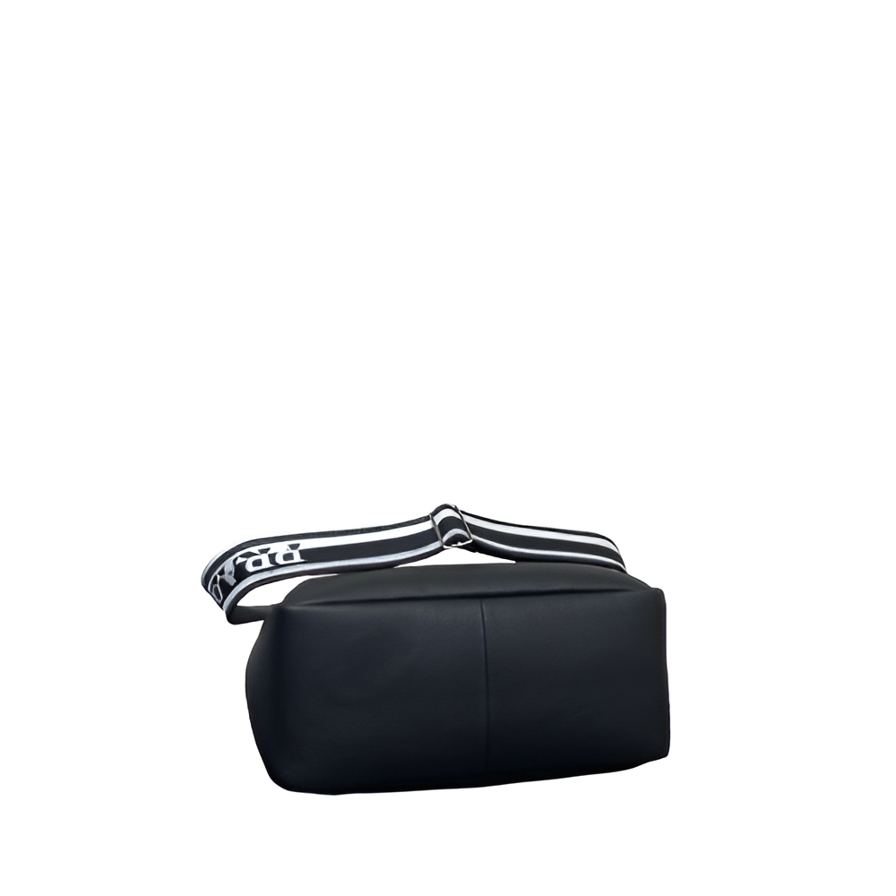 Prada Black Nylon Shoulder Bag with Logo Strap