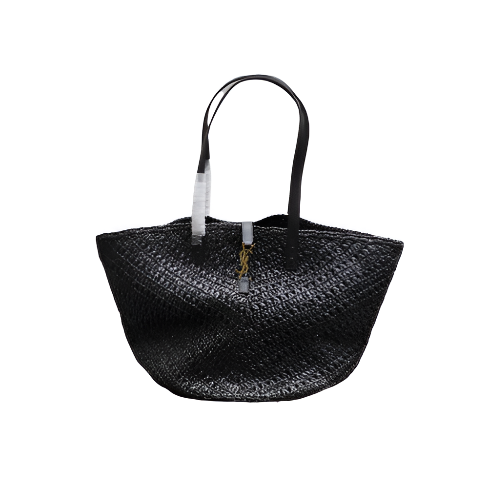 YSL Black Woven Tote Bag