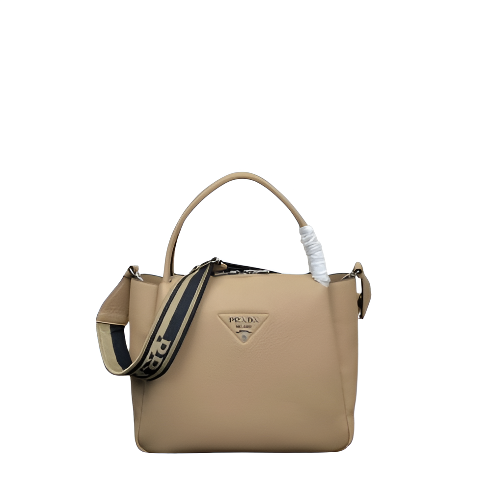 Prada Beige Leather Tote Bag