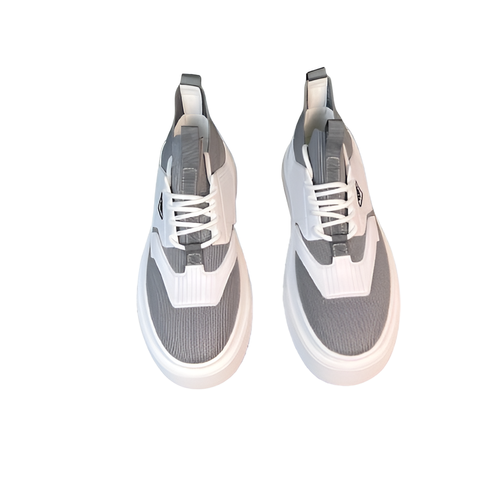 PRADA Men's Grey & White Sneakers