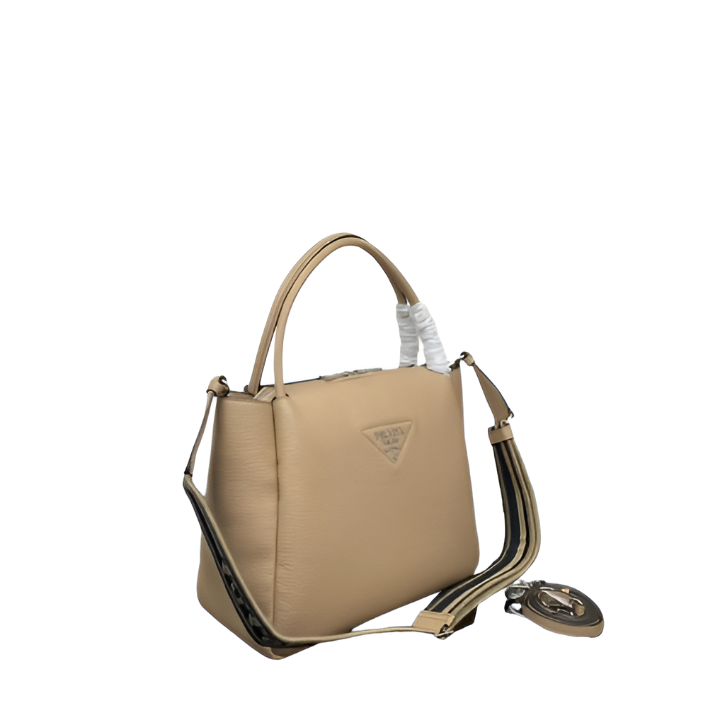 Prada Beige Leather Tote Bag