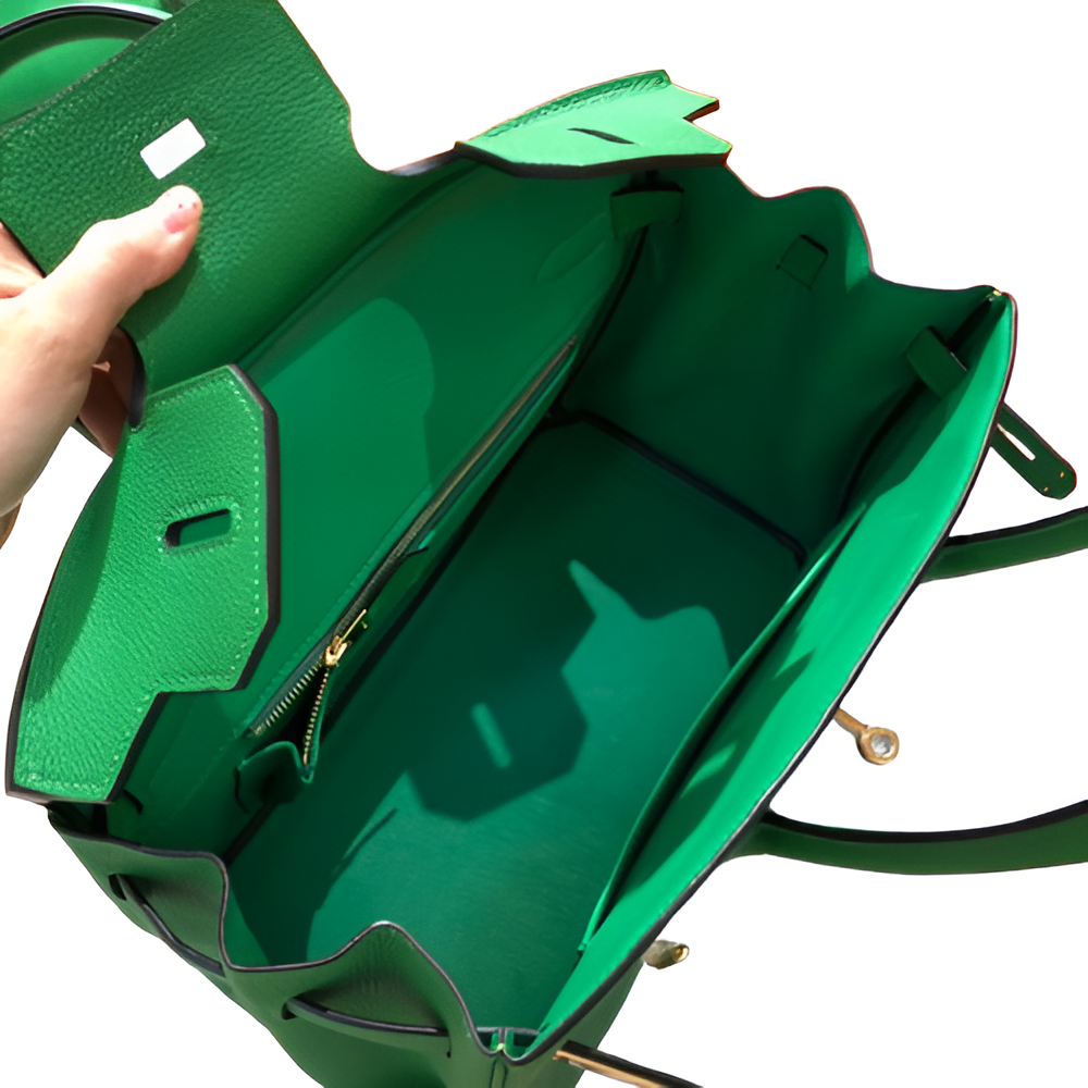 Hermes Birkin 35cm Green Leather with Gold Hardware
