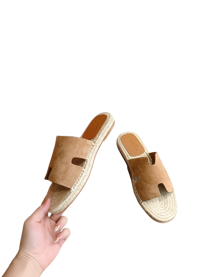 Hermes Women's Leather Slides - Brown