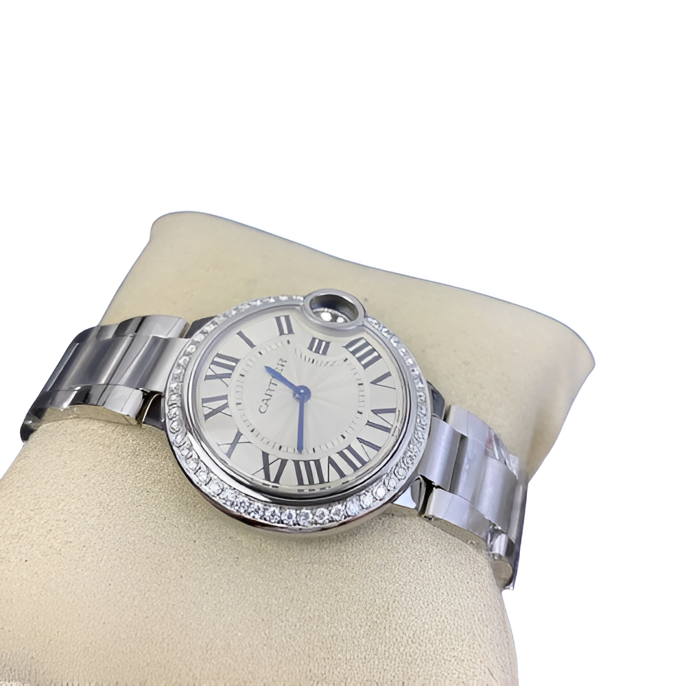 Cartier Ballon Bleu de Cartier Stainless Steel with Diamond Bezel