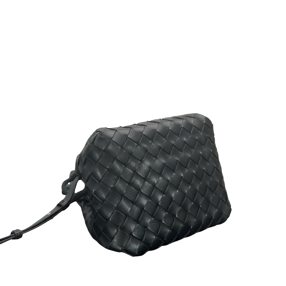 Bottega Black Woven Leather Bag