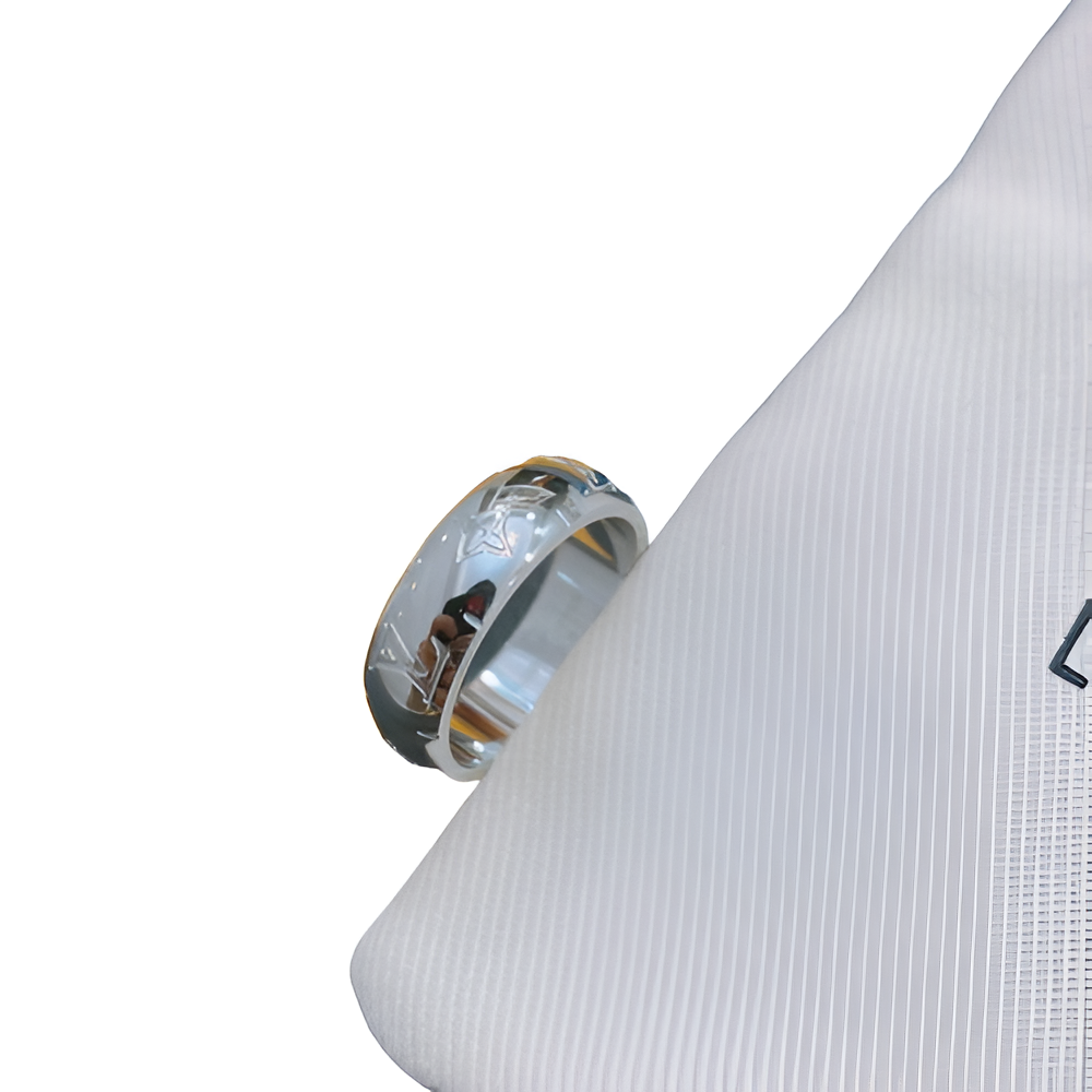LV Monogram Band Ring - Silver