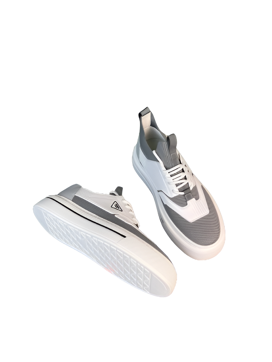 PRADA Men's Grey & White Sneakers