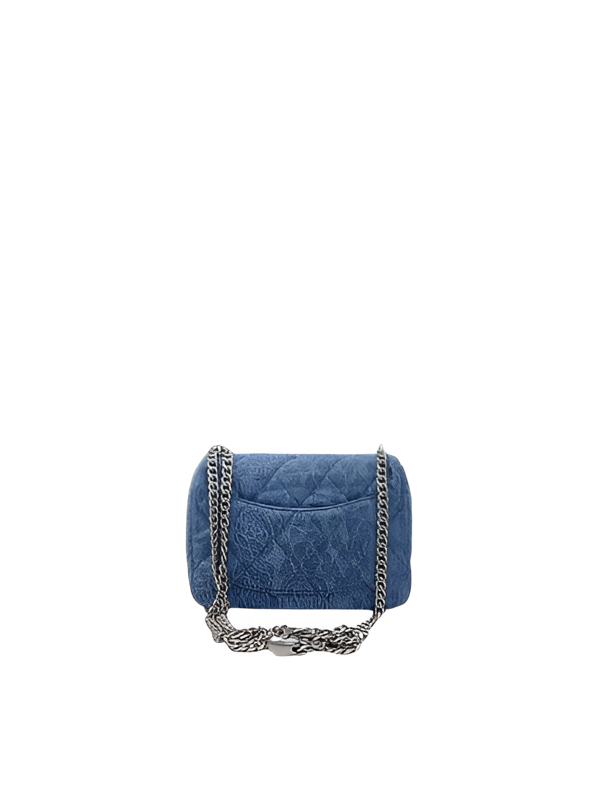 CHANEL Quilted Blue Mini Flap Bag