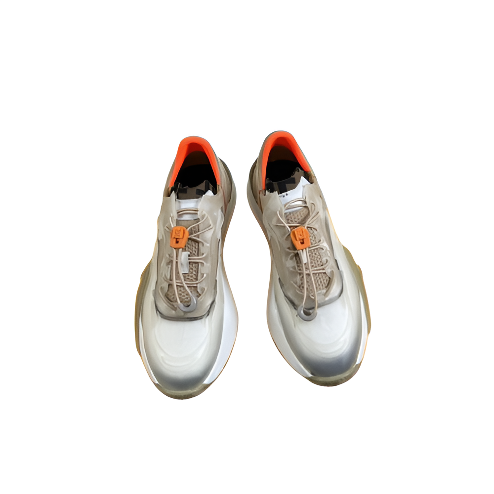Fendi Men's Beige & Orange High-Tech Sneakers