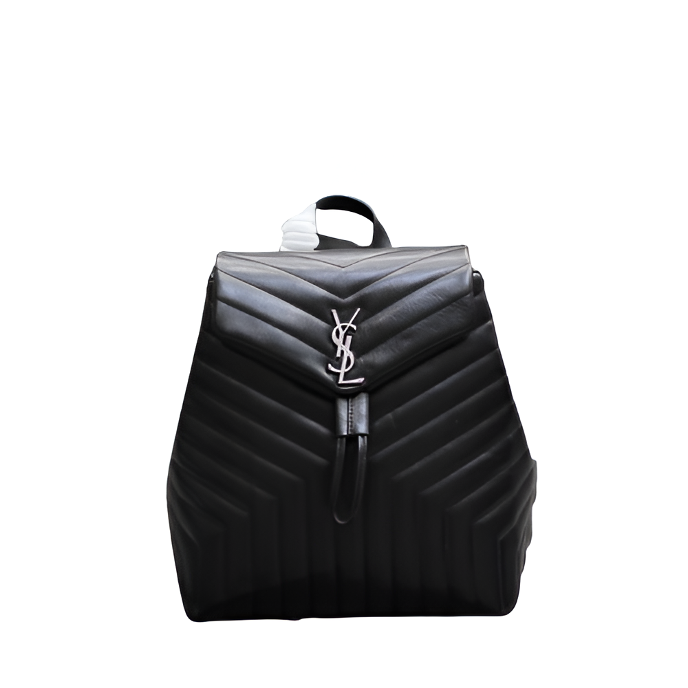 YSL Black Quilted Leather Backpack