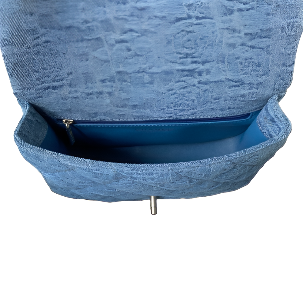 CHANEL Quilted Blue Mini Flap Bag