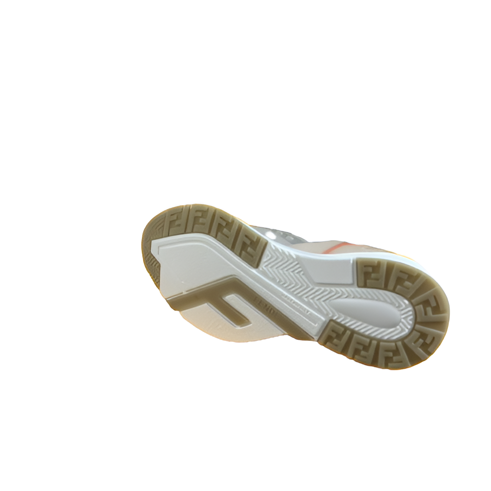 Fendi Men's Beige & Orange High-Tech Sneakers