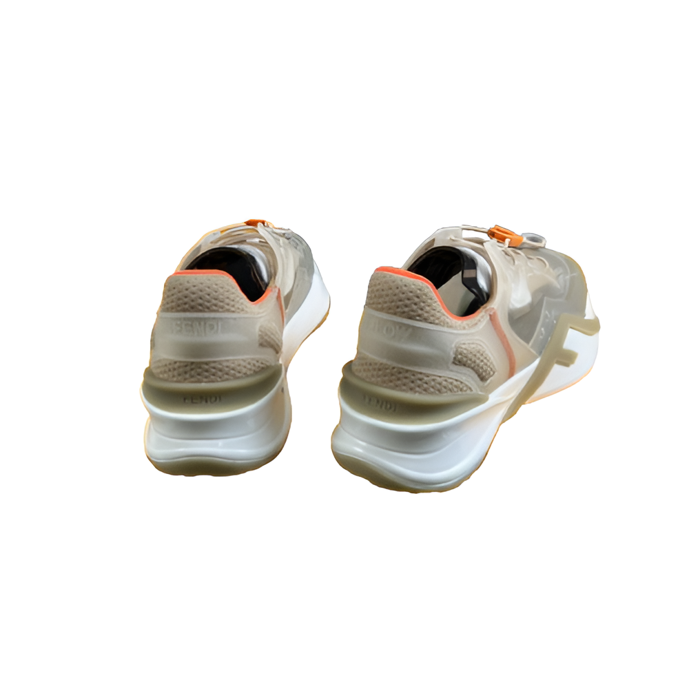Fendi Men's Beige & Orange High-Tech Sneakers