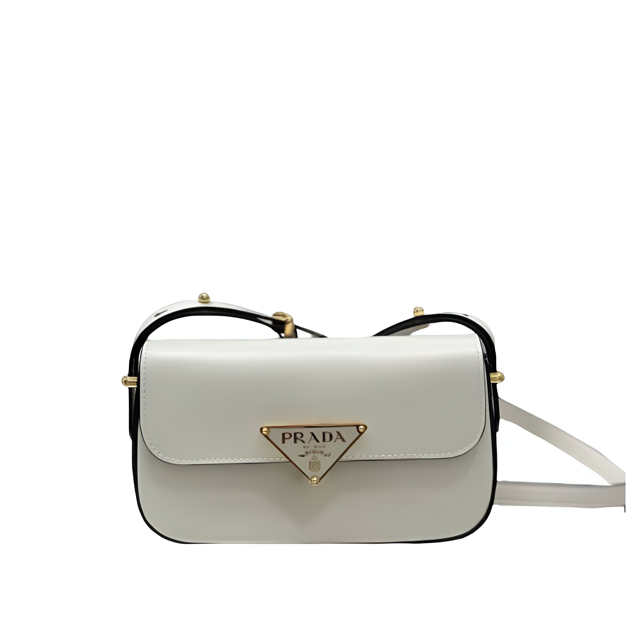 Prada White Leather Crossbody Bag