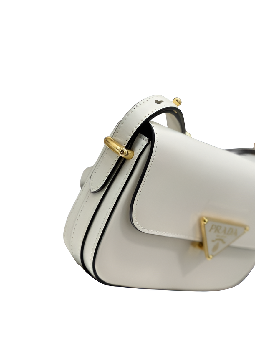 Prada White Leather Crossbody Bag