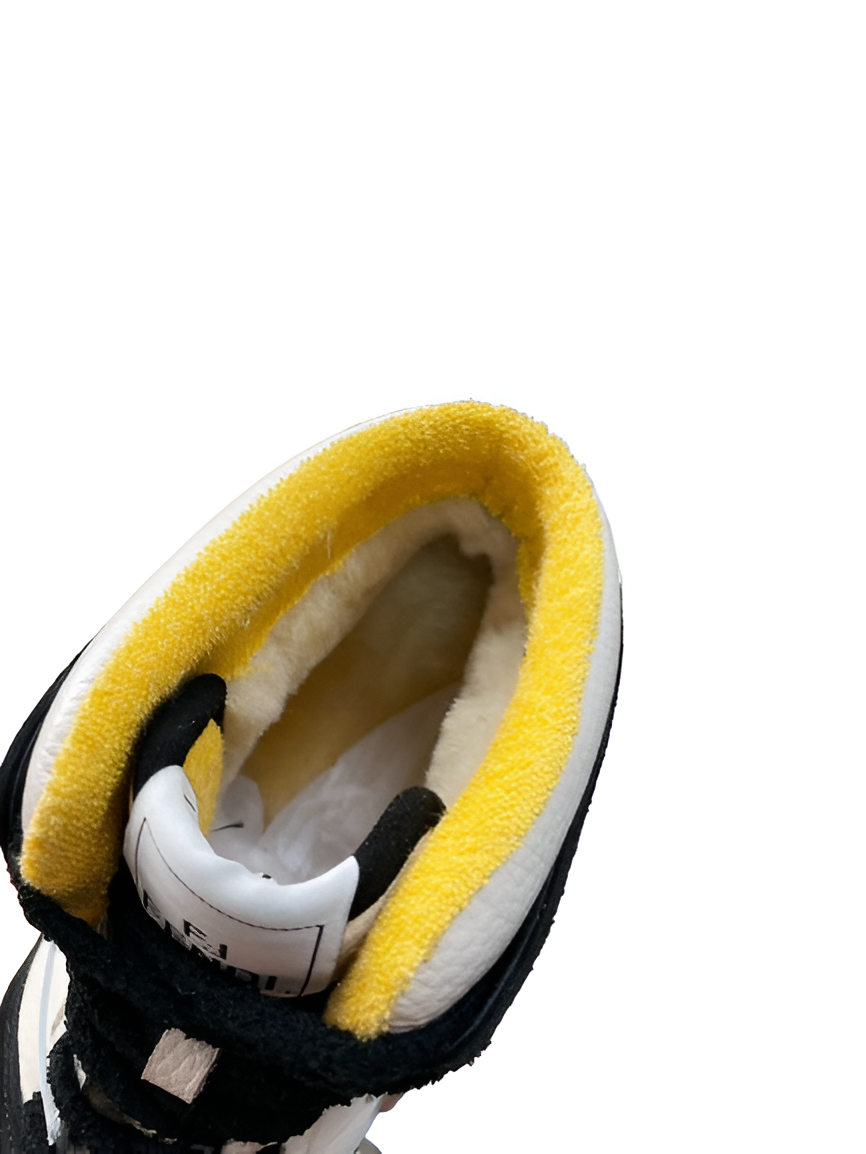Fendi Men's High-Top Black & White Sneakers