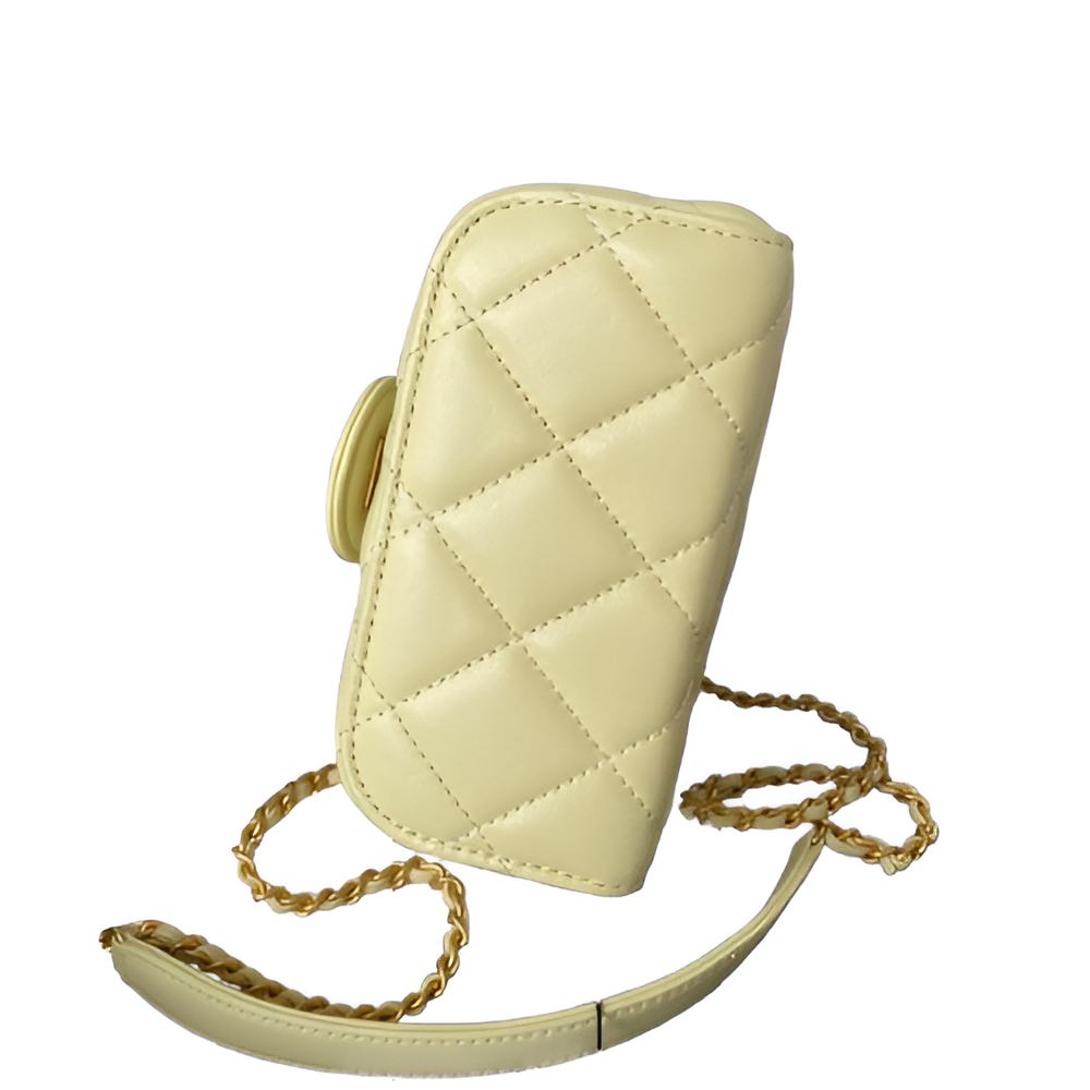 CHANEL Quilted Yellow Mini Tote Bag