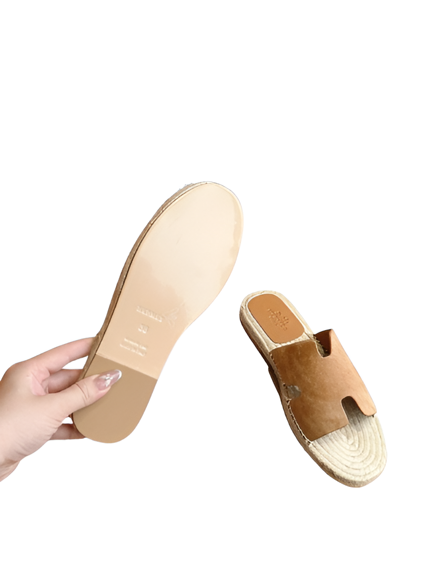 Hermes Women's Leather Slides - Brown