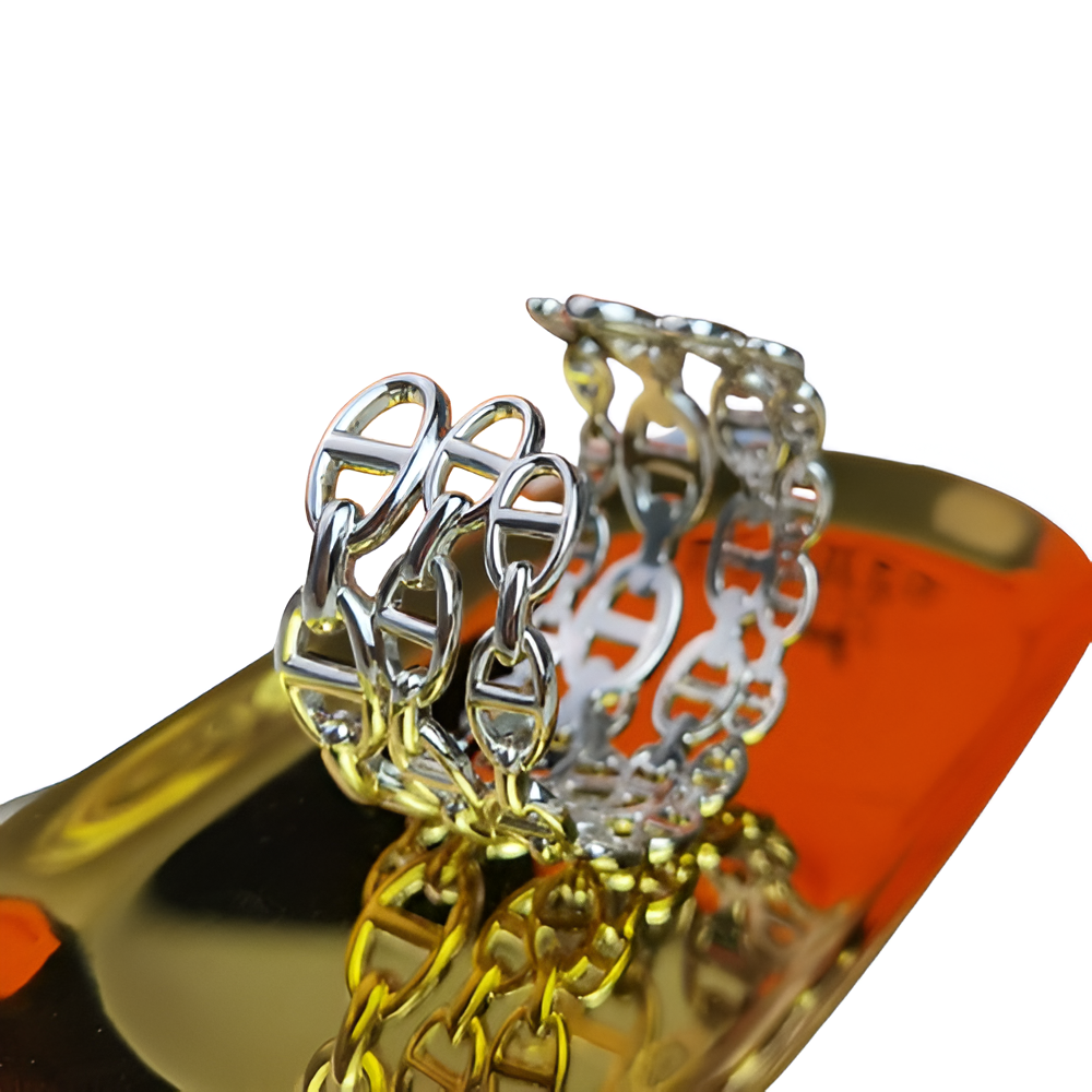 HERMES Signature Chain-Link Cuff Bracelet