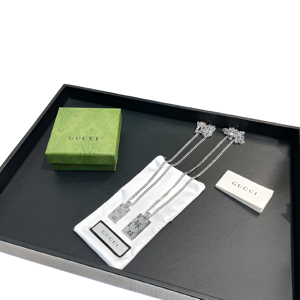 Gucci Silver Pendant Necklace Set
