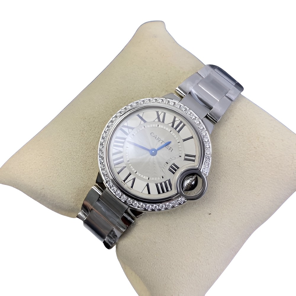 Cartier Ballon Bleu de Cartier Stainless Steel with Diamond Bezel
