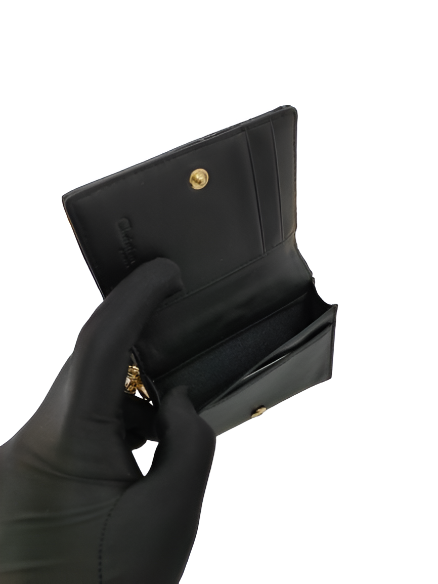 Dior Black Patent Leather Card Holder
