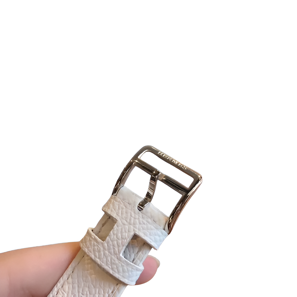 Hermes White Diamond Accent Watch - White Strap