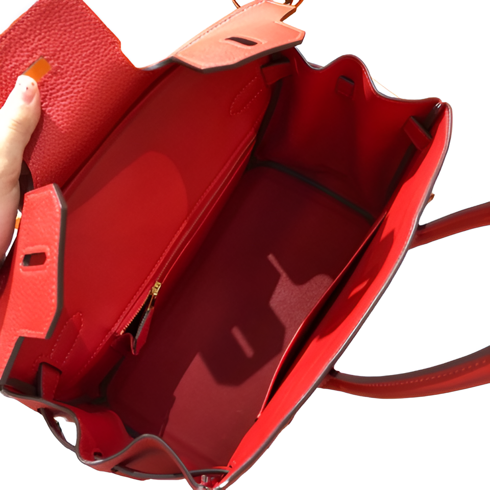 Premium Hermes-Inspired Red Tote Bag