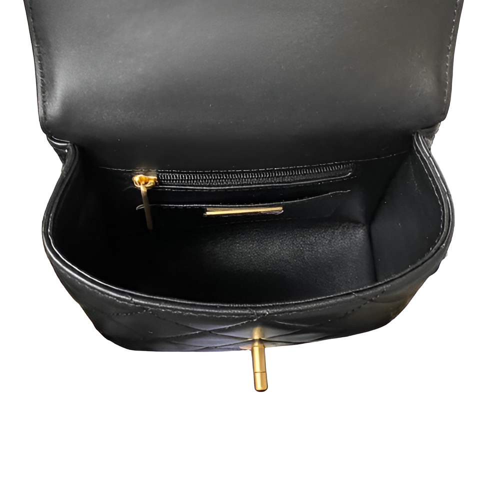 CHANEL Quilted Black Mini Tote Bag