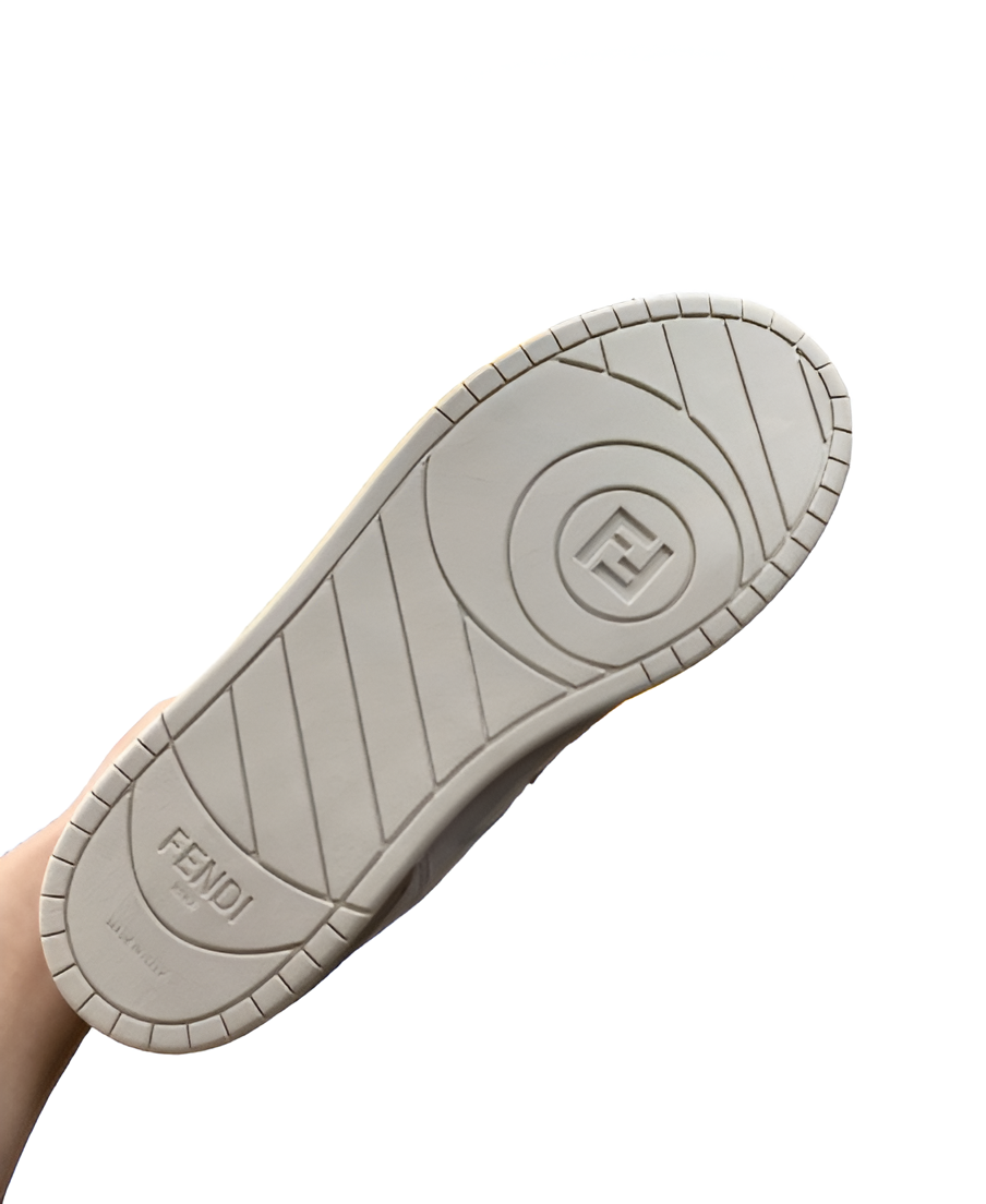 Fendi Men's High-Top Grey & White Sneakers