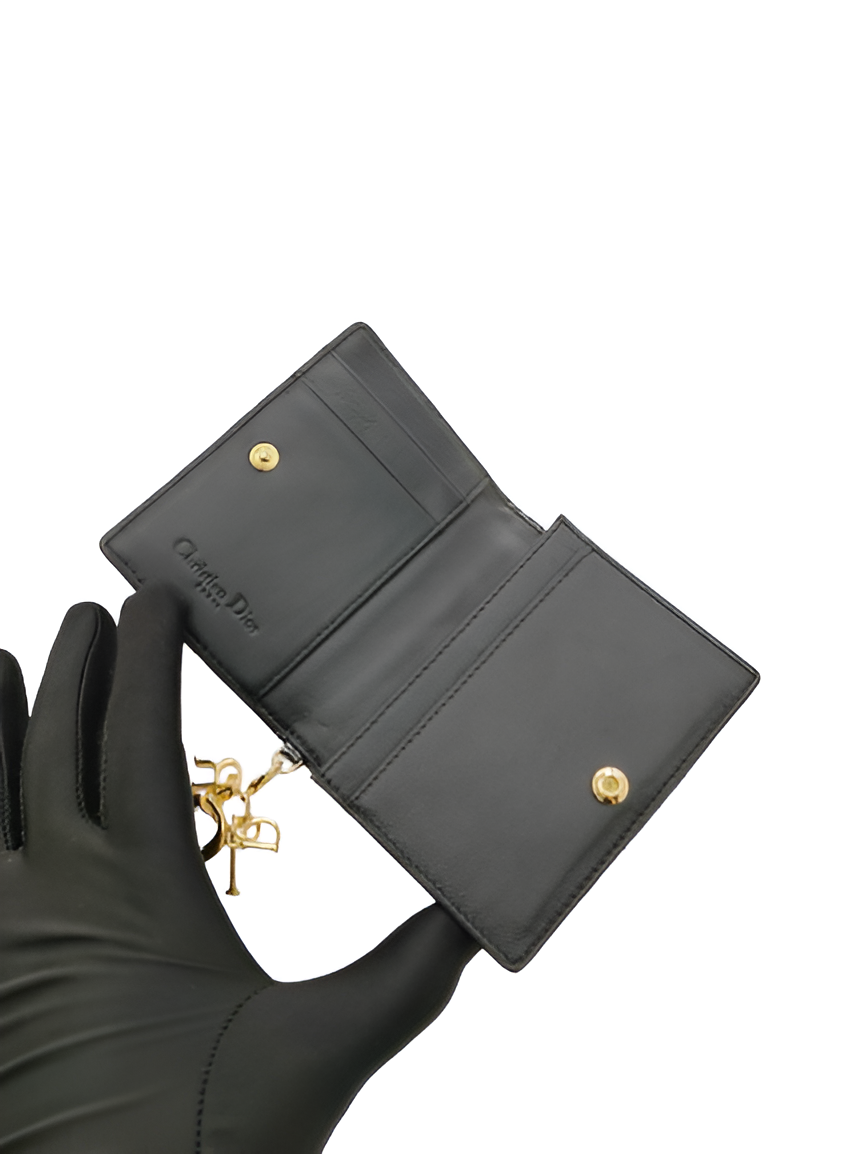 Dior Black Patent Leather Card Holder