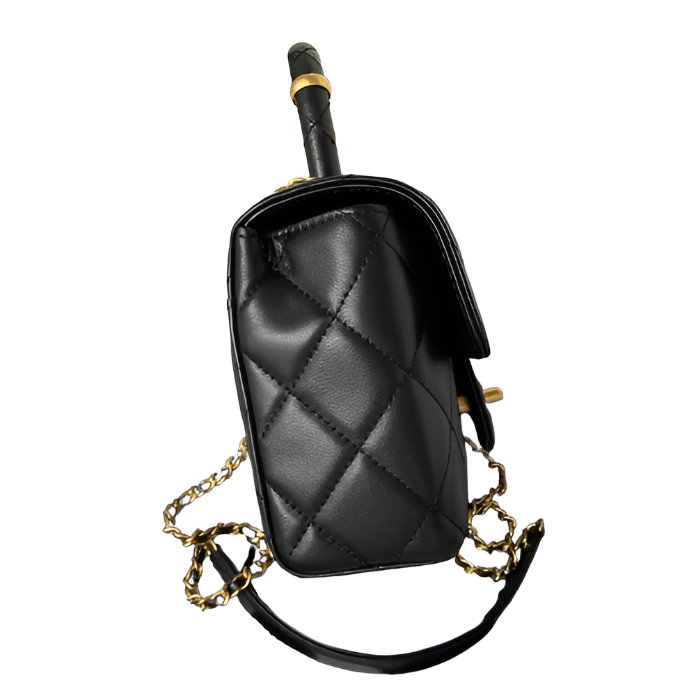 CHANEL Quilted Black Mini Tote Bag