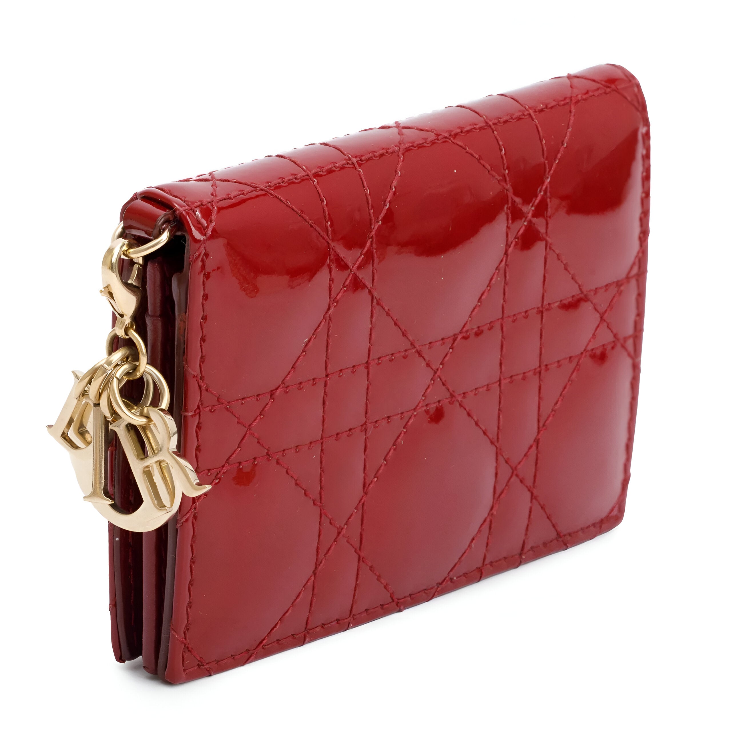 Dior Red Patent Leather Card Holder