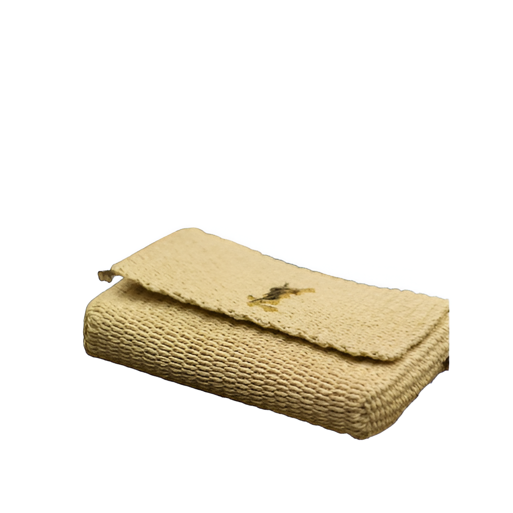 YSL Beige Woven Clutch Bag